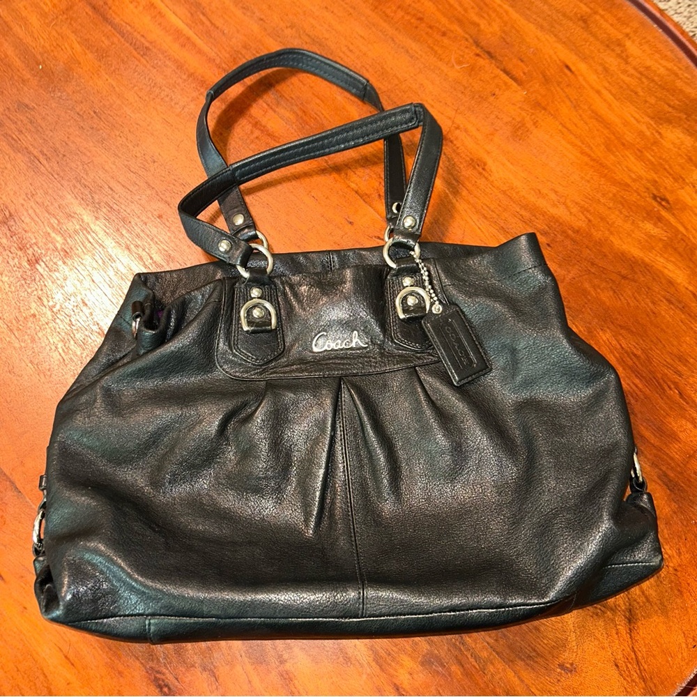 Coach Ashley Caryall Leather Shoulder Bag - Purple Interior - Picture 5 of 15